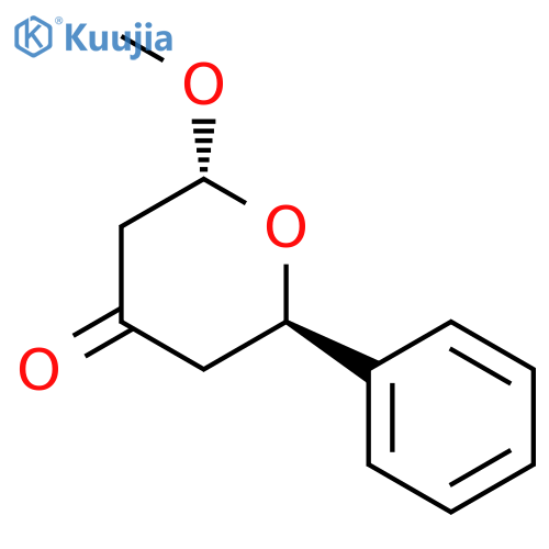 4H-Pyran-4-one, tetrahydro-2-methoxy-6-phenyl-, trans- structure