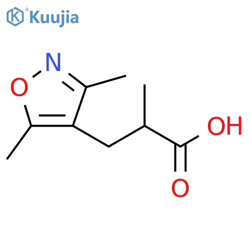 3-(dimethyl-1,2-oxazol-4-yl)-2-methylpropanoic acid structure