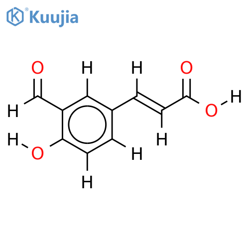 (2E)-3-(3-formyl-4-hydroxyphenyl)prop-2-enoic acid structure