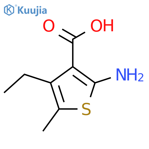 2-Amino-4-ethyl-5-methylthiophene-3-carboxylic acid structure