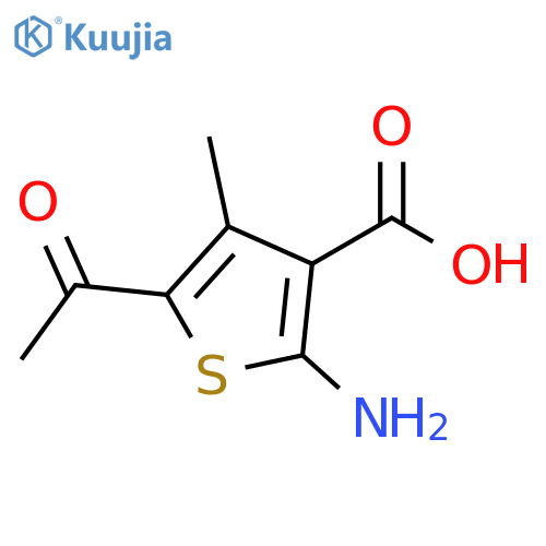 5-acetyl-2-amino-4-methylthiophene-3-carboxylic acid structure