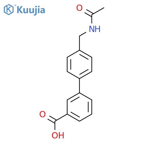 4'-(acetamidomethyl)-1,1'-biphenyl-3-carboxylic acid structure