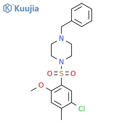 1-benzyl-4-(5-chloro-2-methoxy-4-methylbenzenesulfonyl)piperazine structure