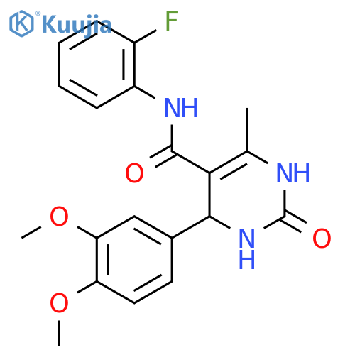 4-(3,4-dimethoxyphenyl)-N-(2-fluorophenyl)-6-methyl-2-oxo-1,2,3,4-tetrahydropyrimidine-5-carboxamide structure