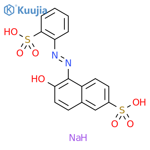 2-Naphthalenesulfonic acid, 6-hydroxy-5-[2-(2-sulfophenyl)diazenyl]-, sodium salt (1:2) structure