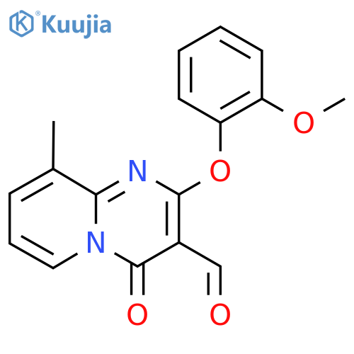 2-(2-methoxyphenoxy)-9-methyl-4-oxo-4H-pyrido[1,2-a]pyrimidine-3-carbaldehyde structure