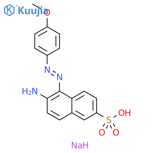 2-Naphthalenesulfonic acid, 6-amino-5-[(4-methoxyphenyl)azo]-,monosodium salt structure