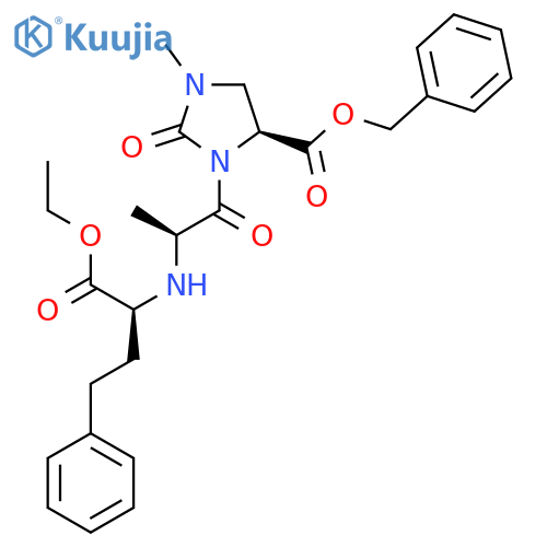 benzyl (4S)-3-[(2S)-2-[[(2S)-1-ethoxy-1-oxo-4-phenylbutan-2-yl]amino]propanoyl]-1-methyl-2-oxoimidazolidine-4-carboxylate structure