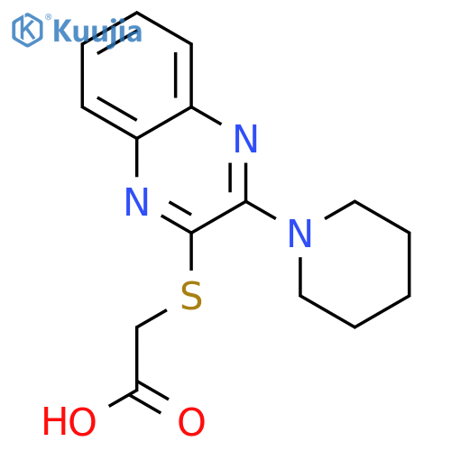 2-{[3-(piperidin-1-yl)quinoxalin-2-yl]sulfanyl}acetic acid structure