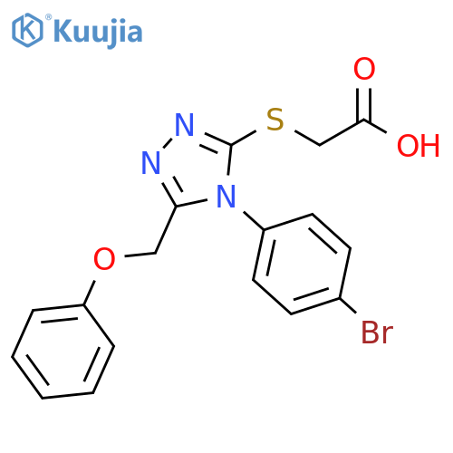 2-{4-(4-bromophenyl)-5-(phenoxymethyl)-4H-1,2,4-triazol-3-ylsulfanyl}acetic acid structure