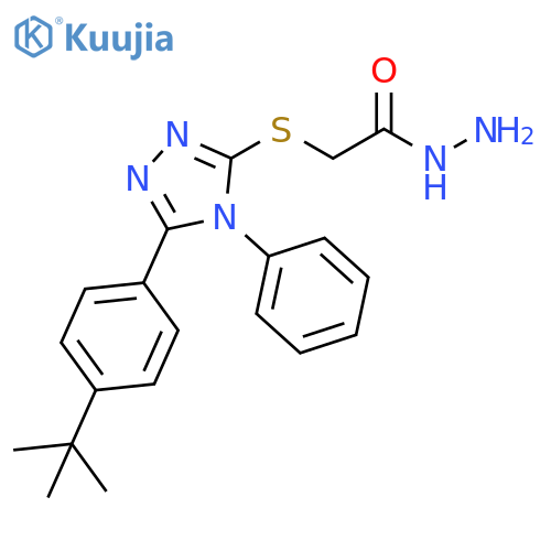 2-{5-(4-tert-butylphenyl)-4-phenyl-4H-1,2,4-triazol-3-ylsulfanyl}acetohydrazide structure