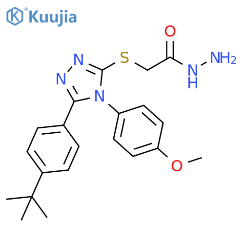 2-{5-(4-tert-butylphenyl)-4-(4-methoxyphenyl)-4H-1,2,4-triazol-3-ylsulfanyl}acetohydrazide structure