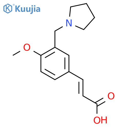 (2E)-3-[4-Methoxy-3-(pyrrolidin-1-ylmethyl)phenyl] acrylic acid structure