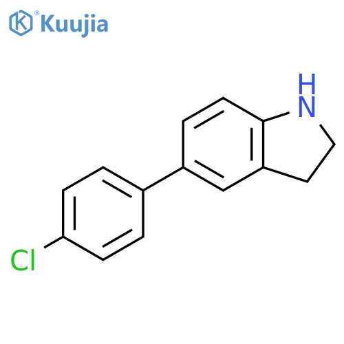 1H-Indole, 5-(4-chlorophenyl)-2,3-dihydro- structure
