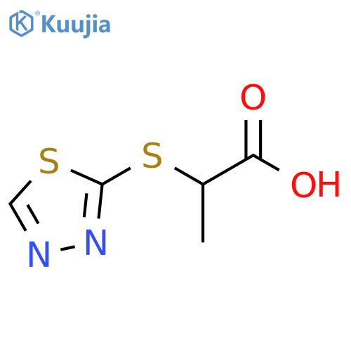 2-(1,3,4-thiadiazol-2-ylsulfanyl)propanoic acid structure