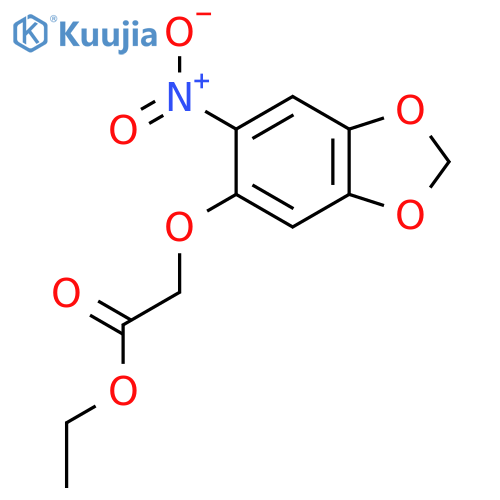 Ethyl (6-nitro-1,3-benzodioxol-5-yl)oxyacetate structure