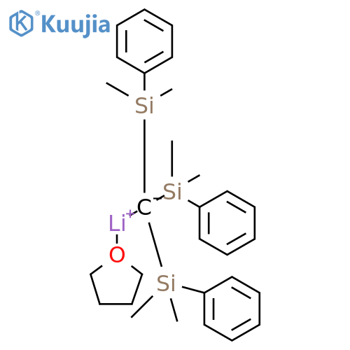 Lithium, (tetrahydrofuran)[tris(dimethylphenylsilyl)methyl]- structure