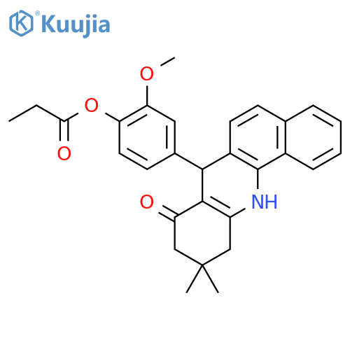 Benz[c]acridin-8(9H)-one,7,10,11,12-tetrahydro-7-[3-methoxy-4-(1-oxopropoxy)phenyl]-10,10-dimethyl- structure