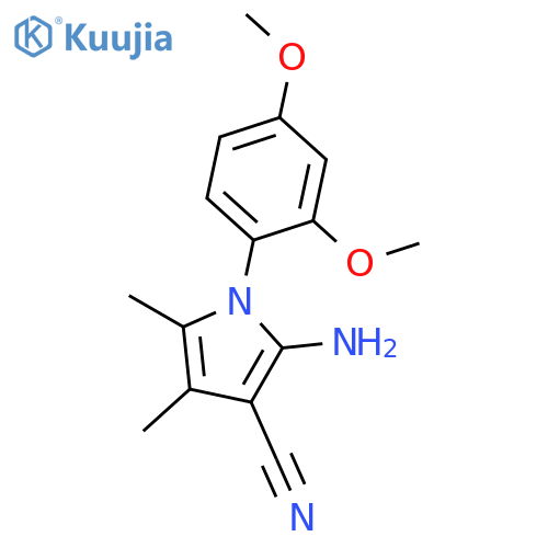 1H-Pyrrole-3-carbonitrile, 2-amino-1-(2,4-dimethoxyphenyl)-4,5-dimethyl- structure