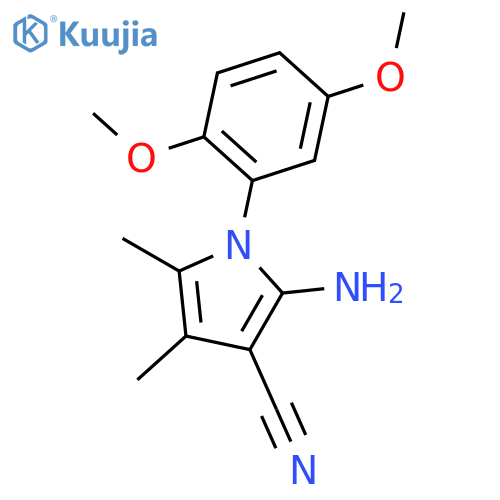 1H-Pyrrole-3-carbonitrile, 2-amino-1-(2,5-dimethoxyphenyl)-4,5-dimethyl- structure