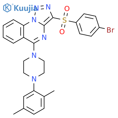 1-3-(4-bromobenzenesulfonyl)-1,2,3triazolo1,5-aquinazolin-5-yl-4-(2,5-dimethylphenyl)piperazine structure