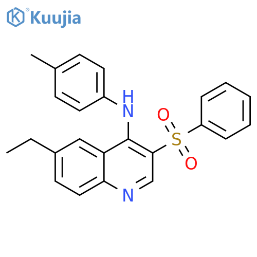 3-(benzenesulfonyl)-6-ethyl-N-(4-methylphenyl)quinolin-4-amine structure