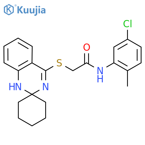 N-(5-chloro-2-methylphenyl)-2-{1'H-spirocyclohexane-1,2'-quinazolinesulfanyl}acetamide structure