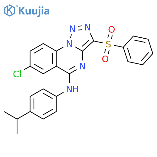 3-(benzenesulfonyl)-7-chloro-N-4-(propan-2-yl)phenyl-1,2,3triazolo1,5-aquinazolin-5-amine structure