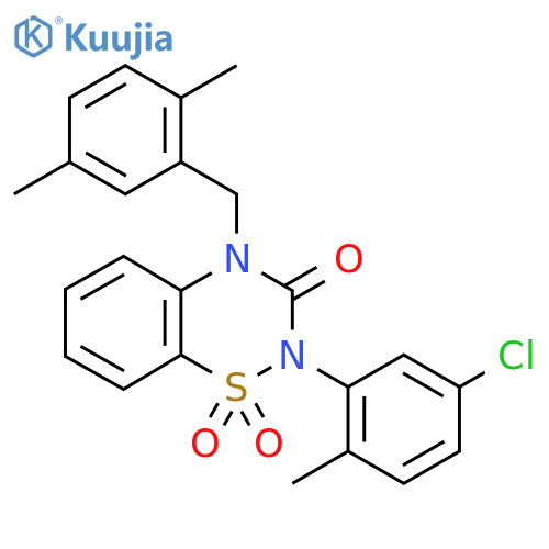 2-(5-chloro-2-methylphenyl)-4-(2,5-dimethylphenyl)methyl-3,4-dihydro-2H-1lambda6,2,4-benzothiadiazine-1,1,3-trione structure