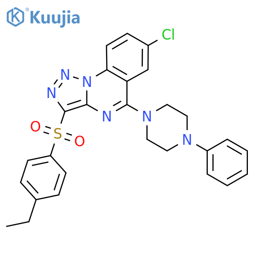 1-7-chloro-3-(4-ethylbenzenesulfonyl)-1,2,3triazolo1,5-aquinazolin-5-yl-4-phenylpiperazine structure