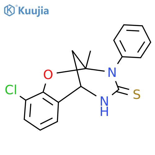 6-chloro-9-methyl-10-phenyl-8-oxa-10,12-diazatricyclo7.3.1.0^{2,7}trideca-2,4,6-triene-11-thione structure