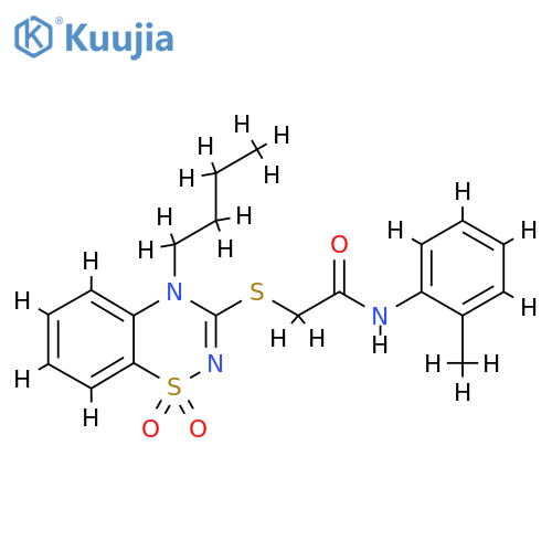 2-(4-butyl-1,1-dioxo-4H-1lambda6,2,4-benzothiadiazin-3-yl)sulfanyl-N-(2-methylphenyl)acetamide structure