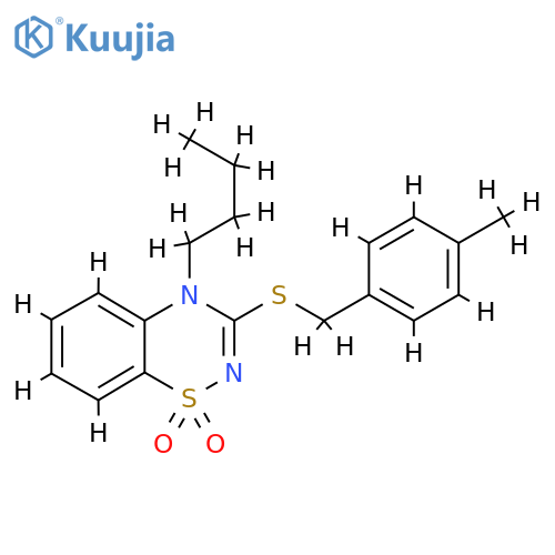 4-butyl-3-{(4-methylphenyl)methylsulfanyl}-4H-1lambda6,2,4-benzothiadiazine-1,1-dione structure