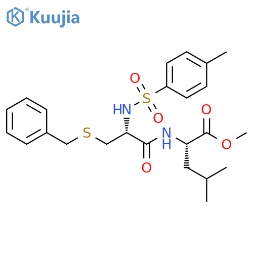 L-Leucine, N-[N-[(4-methylphenyl)sulfonyl]-S-(phenylmethyl)-L-cysteinyl]-,methyl ester structure