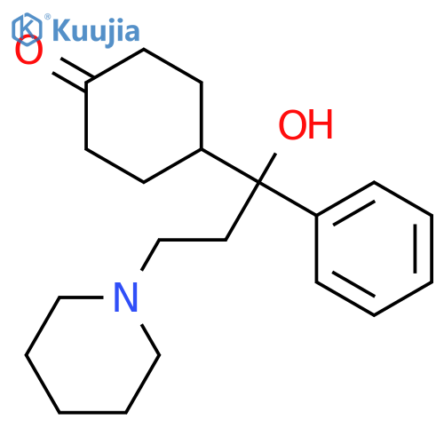 Cyclohexanone, 4-[1-hydroxy-1-phenyl-3-(1-piperidinyl)propyl]- structure