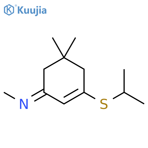 Methanamine,N-[5,5-dimethyl-3-[(1-methylethyl)thio]-2-cyclohexen-1-ylidene]-, (E)- structure