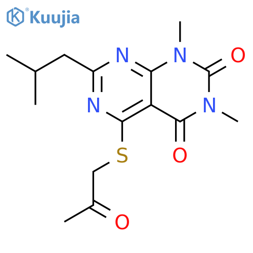 1,3-dimethyl-7-(2-methylpropyl)-5-(2-oxopropyl)sulfanyl-1H,2H,3H,4H-1,3diazino4,5-dpyrimidine-2,4-dione structure