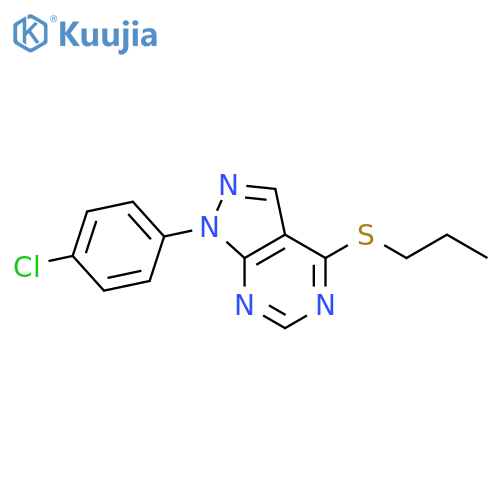 1-(4-chlorophenyl)-4-(propylsulfanyl)-1H-pyrazolo3,4-dpyrimidine structure