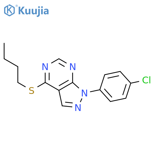 4-(butylsulfanyl)-1-(4-chlorophenyl)-1H-pyrazolo3,4-dpyrimidine structure