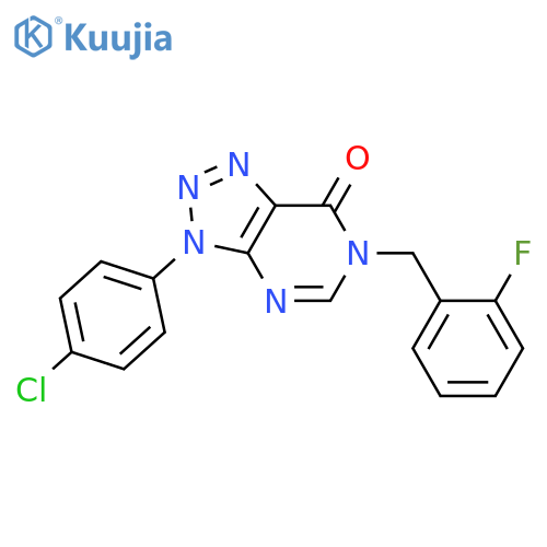 3-(4-chlorophenyl)-6-(2-fluorophenyl)methyl-3H,6H,7H-1,2,3triazolo4,5-dpyrimidin-7-one structure