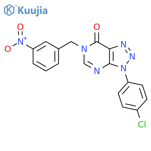 3-(4-chlorophenyl)-6-(3-nitrophenyl)methyl-3H,6H,7H-1,2,3triazolo4,5-dpyrimidin-7-one structure
