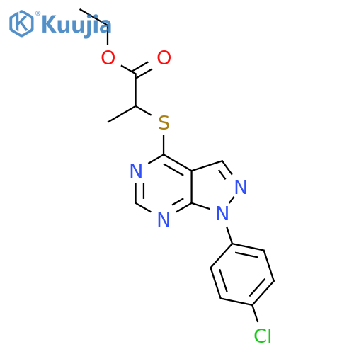 ethyl 2-{1-(4-chlorophenyl)-1H-pyrazolo3,4-dpyrimidin-4-ylsulfanyl}propanoate structure