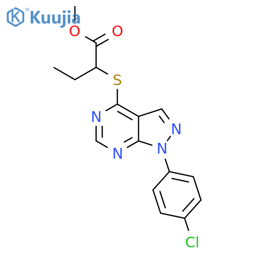 methyl 2-{1-(4-chlorophenyl)-1H-pyrazolo3,4-dpyrimidin-4-ylsulfanyl}butanoate structure
