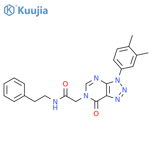2-3-(3,4-dimethylphenyl)-7-oxo-3H,6H,7H-1,2,3triazolo4,5-dpyrimidin-6-yl-N-(2-phenylethyl)acetamide structure