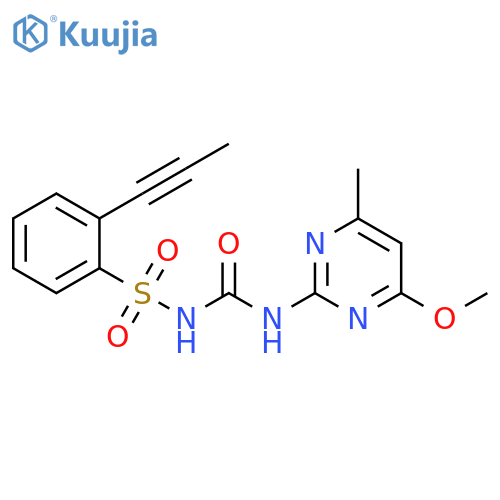 Benzenesulfonamide,N-[[(4-methoxy-6-methyl-2-pyrimidinyl)amino]carbonyl]-2-(1-propynyl)- structure