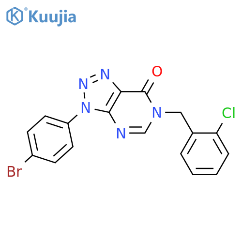 3-(4-bromophenyl)-6-(2-chlorophenyl)methyl-3H,6H,7H-1,2,3triazolo4,5-dpyrimidin-7-one structure