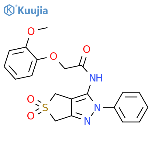 N-{5,5-dioxo-2-phenyl-2H,4H,6H-5lambda6-thieno3,4-cpyrazol-3-yl}-2-(2-methoxyphenoxy)acetamide structure