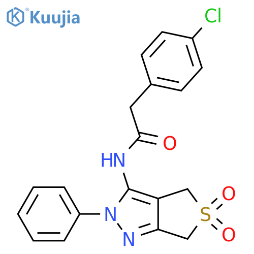 2-(4-chlorophenyl)-N-{5,5-dioxo-2-phenyl-2H,4H,6H-5lambda6-thieno3,4-cpyrazol-3-yl}acetamide structure