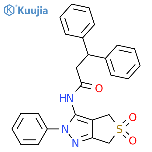 N-{5,5-dioxo-2-phenyl-2H,4H,6H-5lambda6-thieno3,4-cpyrazol-3-yl}-3,3-diphenylpropanamide structure