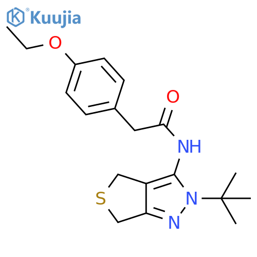 N-{2-tert-butyl-2H,4H,6H-thieno3,4-cpyrazol-3-yl}-2-(4-ethoxyphenyl)acetamide structure